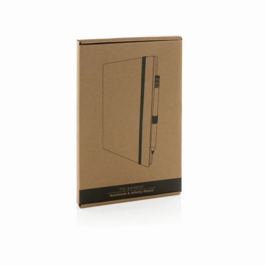 Bambusowy notatnik z ołówkiem Infinity (P774.469)
