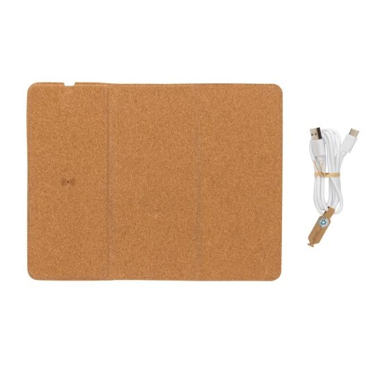 Korkowa podkładka pod mysz, ładowarka bezprzewodowa 10W (P308.519)