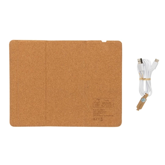 Korkowa podkładka pod mysz, ładowarka bezprzewodowa 10W (P308.519)