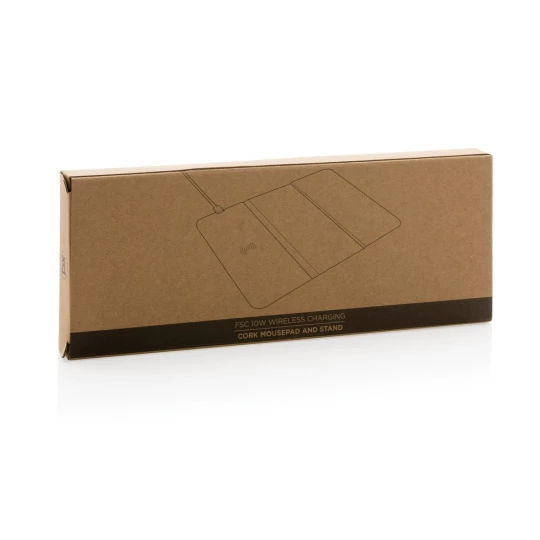 Korkowa podkładka pod mysz, ładowarka bezprzewodowa 10W (P308.519)