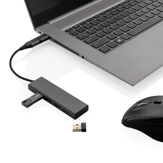 Hub USB 2.0 z USB C, aluminium z recyklingu (P308.682)
