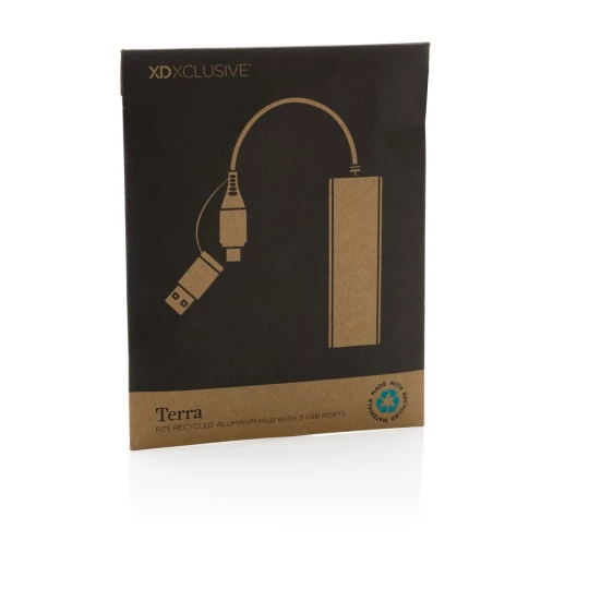 Hub USB 2.0 z USB C, aluminium z recyklingu (P308.682)