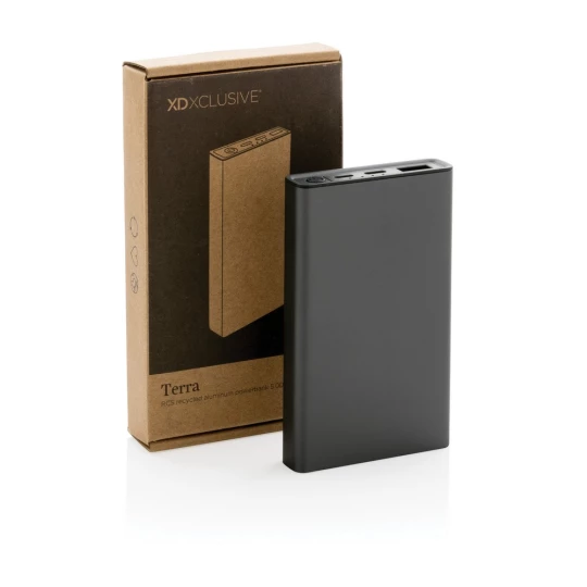 Power bank 5000 mAh Terra, aluminium z recyklingu (P322.682)