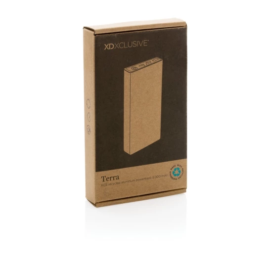 Power bank 5000 mAh Terra, aluminium z recyklingu (P322.682)