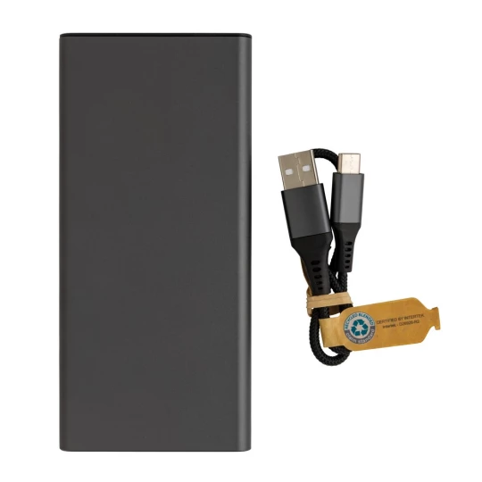 Szybki power bank 10000 mAh Terra, aluminium z recyklingu (P322.692)