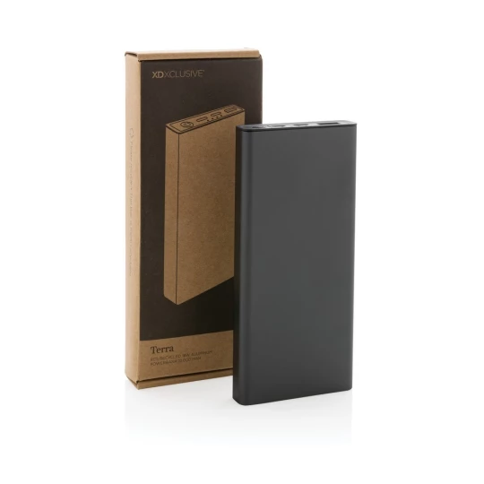 Szybki power bank 10000 mAh Terra, aluminium z recyklingu (P322.692)