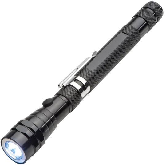 Latarka LED teleskopowa - czarny - (GM-80387-03)