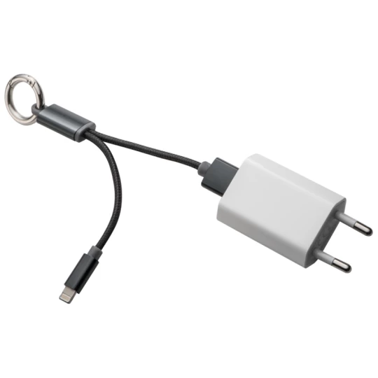 Kabelki do iPhone i Android z brelokiem - czarny - (GM-20618-03)