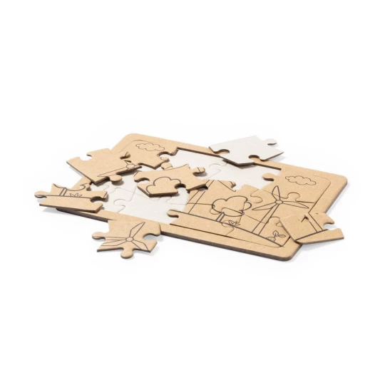 Zestaw puzzli z kartonu z recyklingu, 2 szt. (V1008-00)