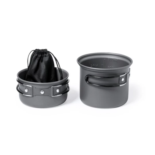 Pojemniki na żywność 2 szt., 600 ml i 800 ml, sztućce, w pokrowcu RPET (V1019-03)