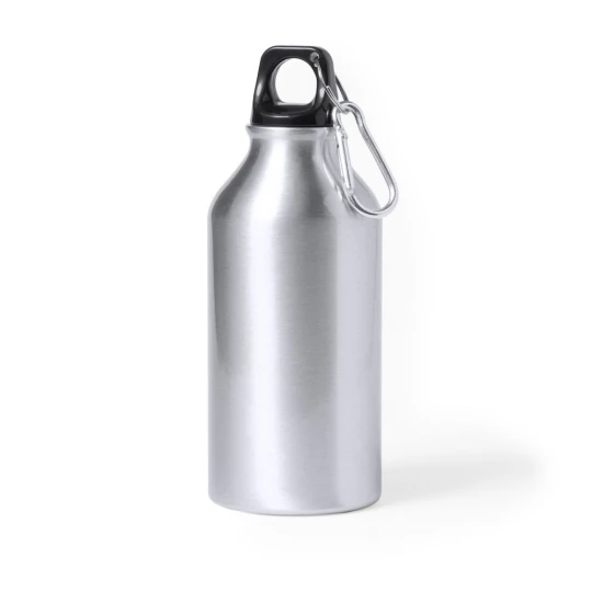Butelka sportowa 400 ml z aluminium z recyklingu, z karabińczykiem (V1065-32)