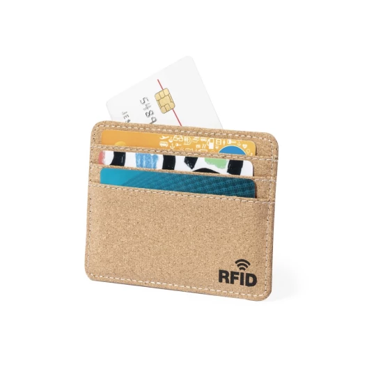 Korkowe etui na karty kredytowe, ochrona RFID (V1106-00)