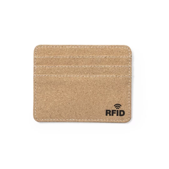 Korkowe etui na karty kredytowe, ochrona RFID (V1106-00)