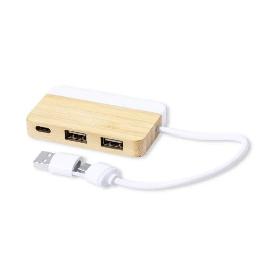 Bambusowy hub USB i USB typu C (V1132-00)