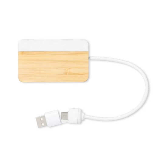 Bambusowy hub USB i USB typu C (V1132-00)