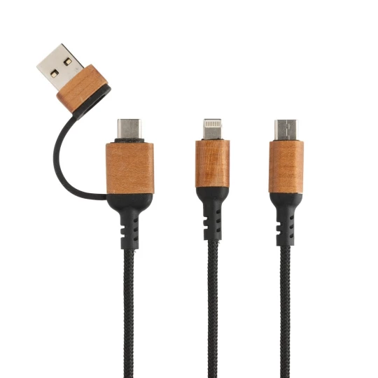 Kabel do ładowania 6 w 1 Ohio, plastik z recyklingu (P302.861)