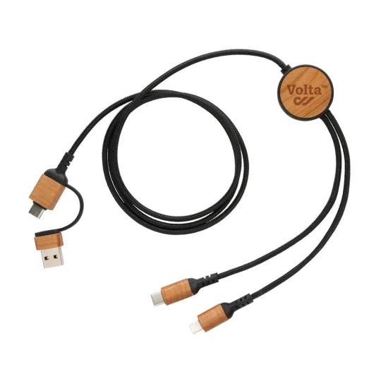 Kabel do ładowania 6 w 1 Ohio, plastik z recyklingu (P302.861)