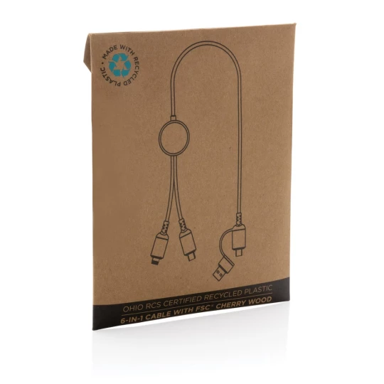 Kabel do ładowania 6 w 1 Ohio, plastik z recyklingu (P302.861)