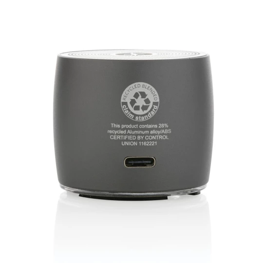Basowy głośnik bezprzewodowy 3W Swiss Peak, aluminium z recyklingu (P331.002)