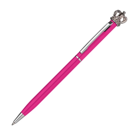 Długopis metalowy z koroną - różowy - (GM-10488-11)