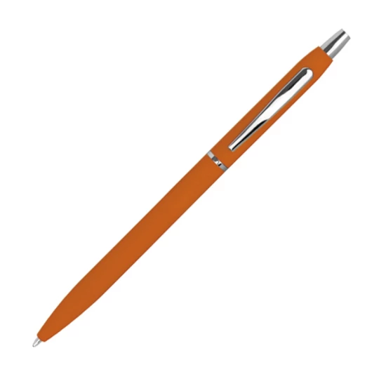 Długopis metalowy, gumowany - pomarańczowy - (GM-10715-10)