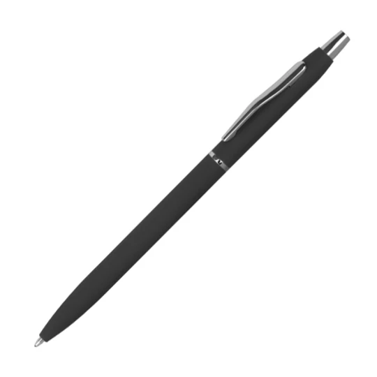 Długopis metalowy, gumowany - czarny - (GM-10715-03)