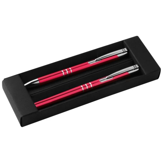 Zestaw piśmienniczy metalowy - czerwony - (GM-10761-05)