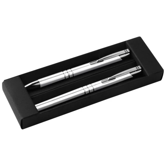 Zestaw piśmienniczy metalowy - biały - (GM-10761-06)