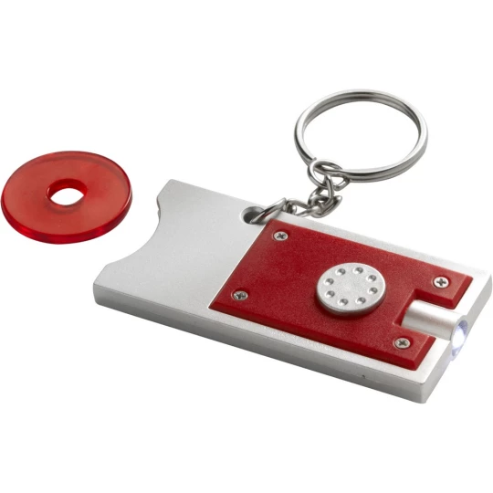 Brelok do kluczy, żeton do wózka na zakupy, lampka LED (V2452-05)