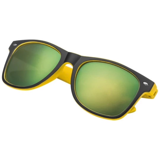 Plastikowe okulary przeciwsłoneczne UV400 - żółty - (GM-50671-08)