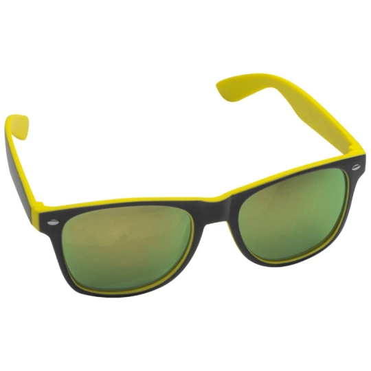 Plastikowe okulary przeciwsłoneczne UV400 - żółty - (GM-50671-08)