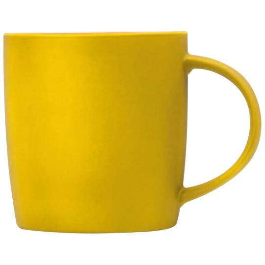 Kubek ceramiczny - gumowany 300 ml - żółty - (GM-80654-08)