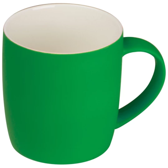 Kubek ceramiczny - gumowany 300 ml - zielony - (GM-80654-09)