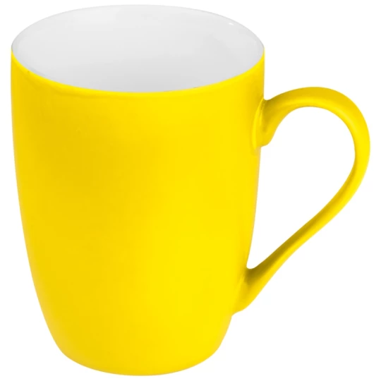 Kubek ceramiczny - gumowany 300 ml - żółty - (GM-80655-08)