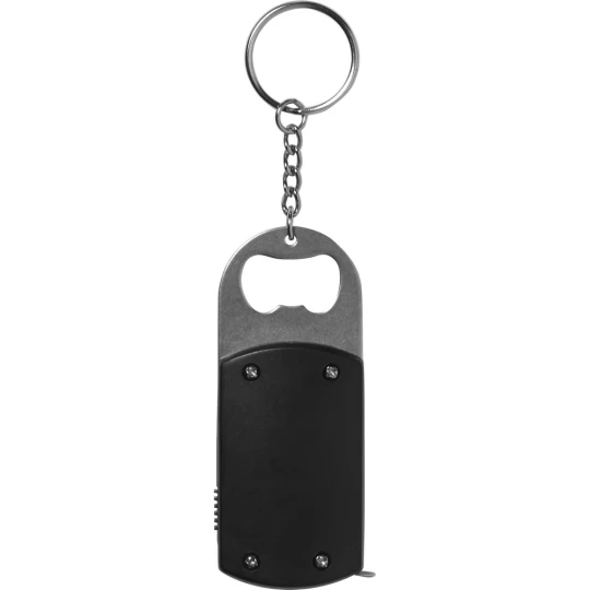 Brelok do kluczy, lampka LED, otwieracz do butelek, miara 1m (V9458-03)