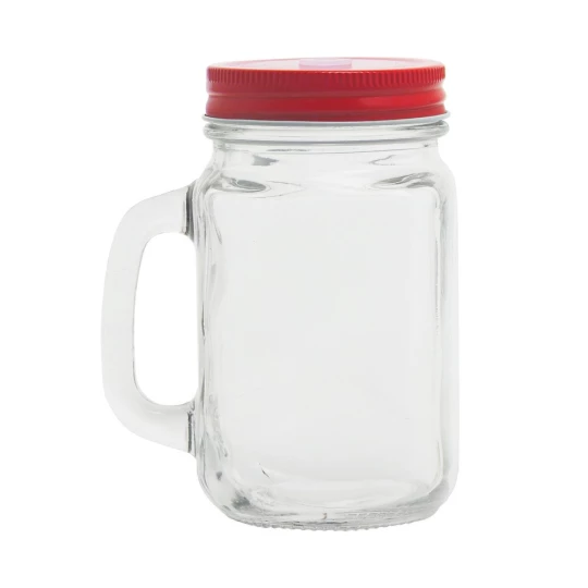 Słoik do picia 500 ml ze słomką (V8983-05)