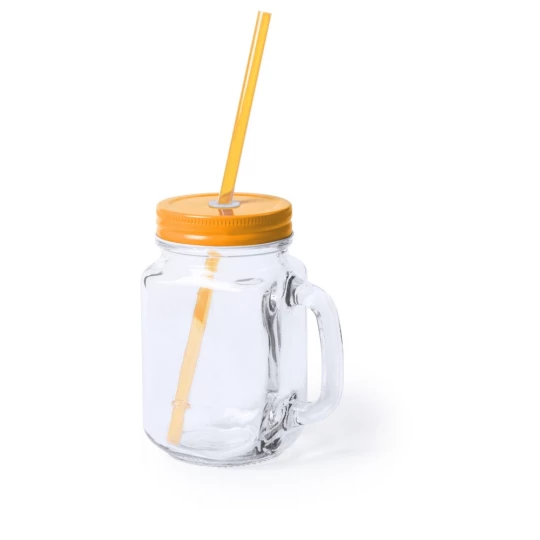 Słoik do picia 500 ml ze słomką (V8983-07)