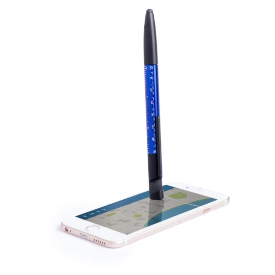 Długopis wielofunkcyjny, czyścik do ekranu, linijka, stojak na telefon, touch pen, śrubokręty (V1849-04)