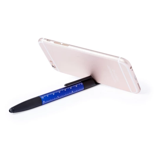 Długopis wielofunkcyjny, czyścik do ekranu, linijka, stojak na telefon, touch pen, śrubokręty (V1849-04)