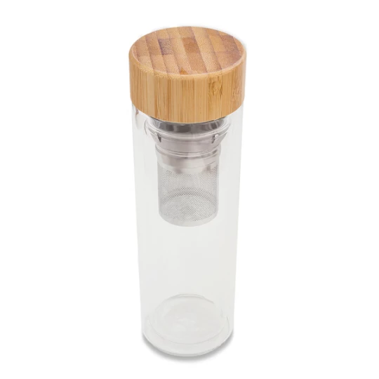 Szklana butelka z zaparzaczem Celle 420 ml, transparentny (R08234.00)
