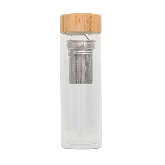Szklana butelka z zaparzaczem Celle 420 ml, transparentny (R08234.00)