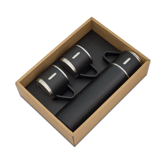 Termos z kubkami Attu 500 ml, czarny (R08217.02)
