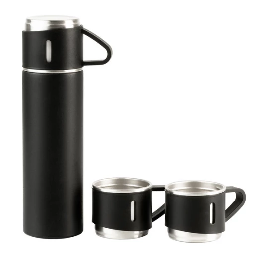 Termos z kubkami Attu 500 ml, czarny (R08217.02)