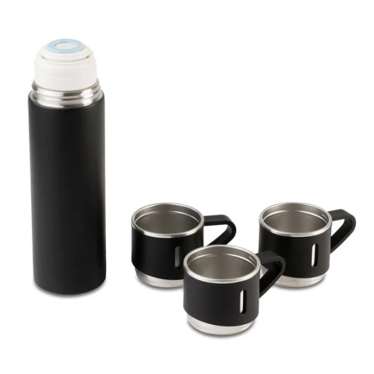Termos z kubkami Attu 500 ml, czarny (R08217.02)