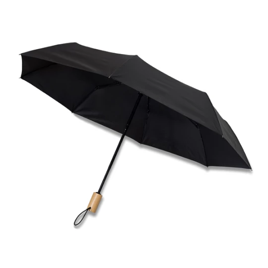 Parasol z drewnianą rączką Granton, czarny (R17953.02)