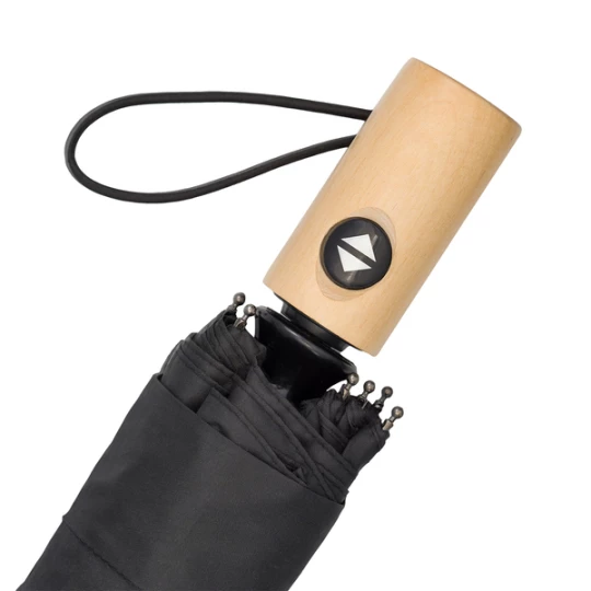Parasol z drewnianą rączką Granton, czarny (R17953.02)