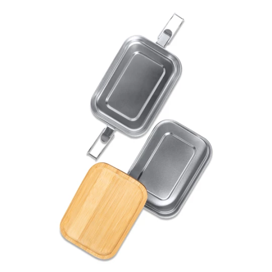 Double lunch box Alcora, srebrny (R08209.01)