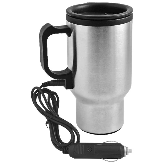 Kubek izotermiczny Car Comfort 420 ml z podgrzewaczem, srebrny/czarny (R08357)