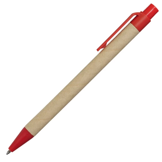 Notes Kraft 90x140/70k gładki z długopisem, czerwony/beżowy (R73795.08)