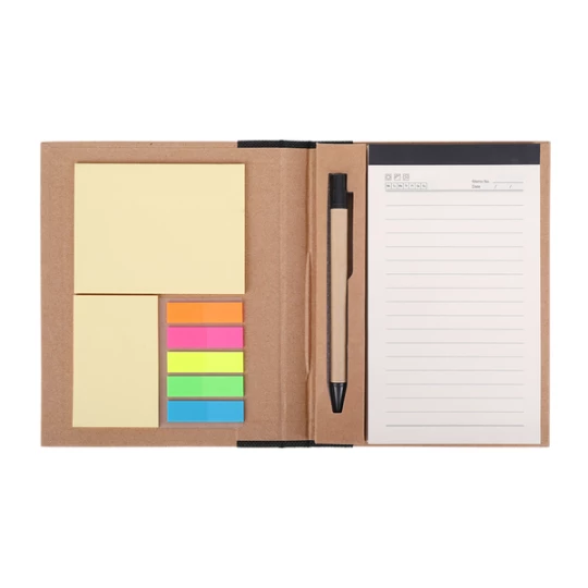 Notes memo 100x180/70k linia Kraft Paper, czarny/beżowy (R73661.02)